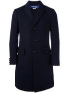 Junya Watanabe Comme Des Garçons Man Single Breasted Coat, Men's, Size: Medium, Blue, Polyester/rayon/cashmere/wool
