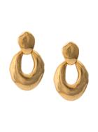 Oscar De La Renta Hammered Hoop Earrings - Gold