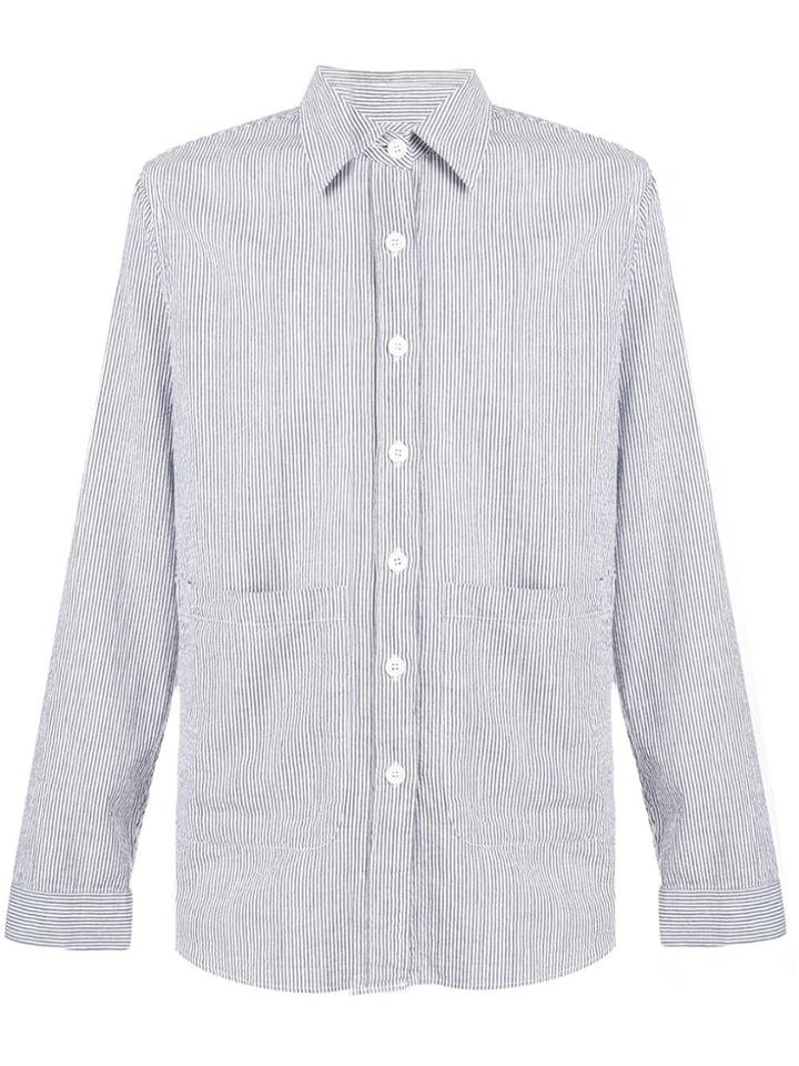 Aspesi Striped Multi-pocket Shirt - White