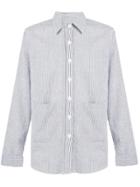 Aspesi Striped Multi-pocket Shirt - White