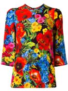Dolce & Gabbana Floral Print Top, Women's, Size: 44, Silk