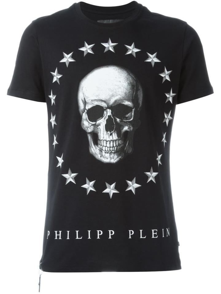 Philipp Plein Skull Print T-shirt, Men's, Size: Large, Black, Cotton