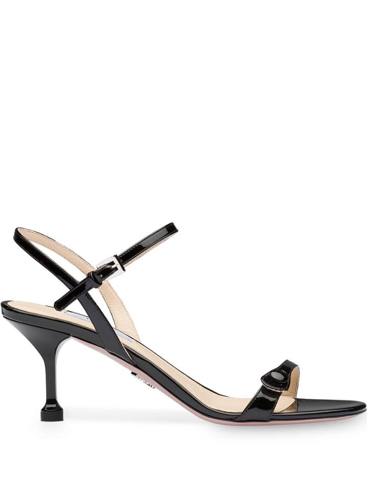 Prada Buttoned Strap 65mm Sandals - Black