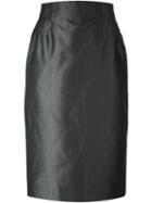 Christian Dior Vintage High Waisted Pencil Skirt, Women's, Size: 36, Grey