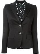 Dolce & Gabbana Two Button Blazer, Women's, Size: 44, Black, Cotton/spandex/elastane/silk