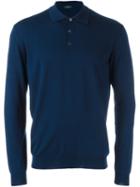 Zanone Henley Jumper, Men's, Size: 48, Blue, Polyamide/virgin Wool