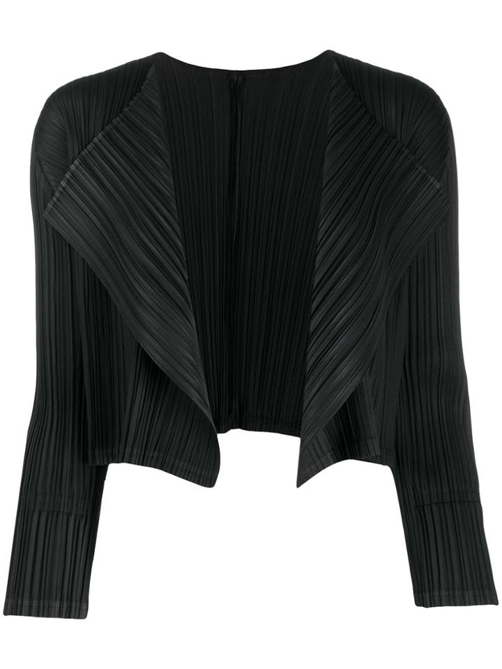 Pleats Please Issey Miyake Pleated Fitted Jacket - Black