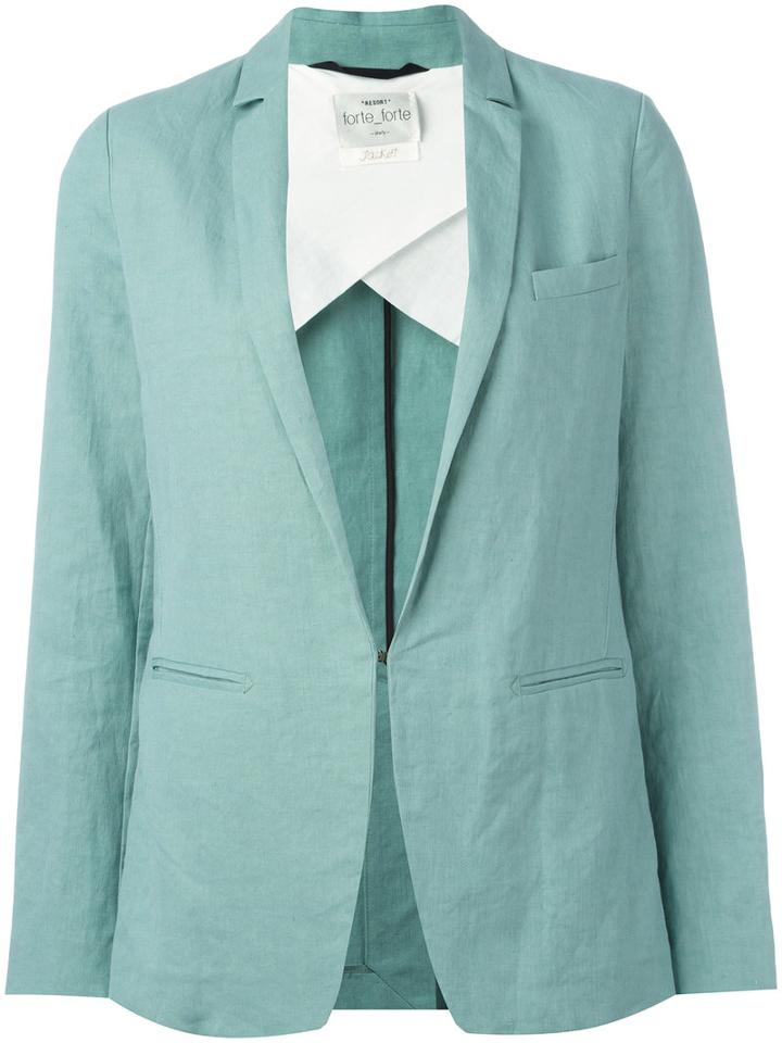 Forte Forte Classic Blazer, Women's, Size: 0, Green, Linen/flax/cotton