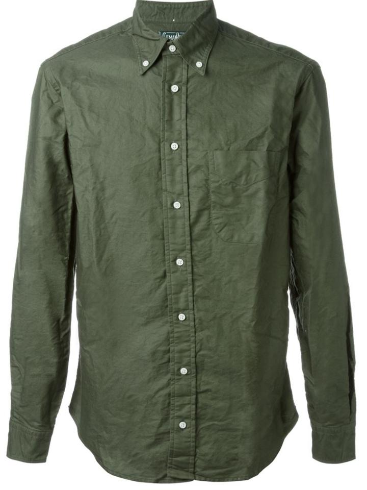 Gitman Vintage Overdye Oxford Shirt, Men's, Size: S, Green, Cotton