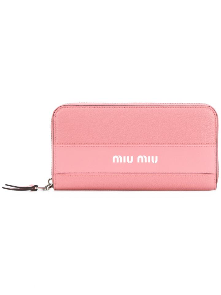 Miu Miu All-around Zip Wallet - Pink & Purple
