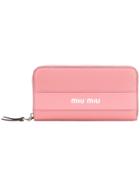 Miu Miu All-around Zip Wallet - Pink & Purple
