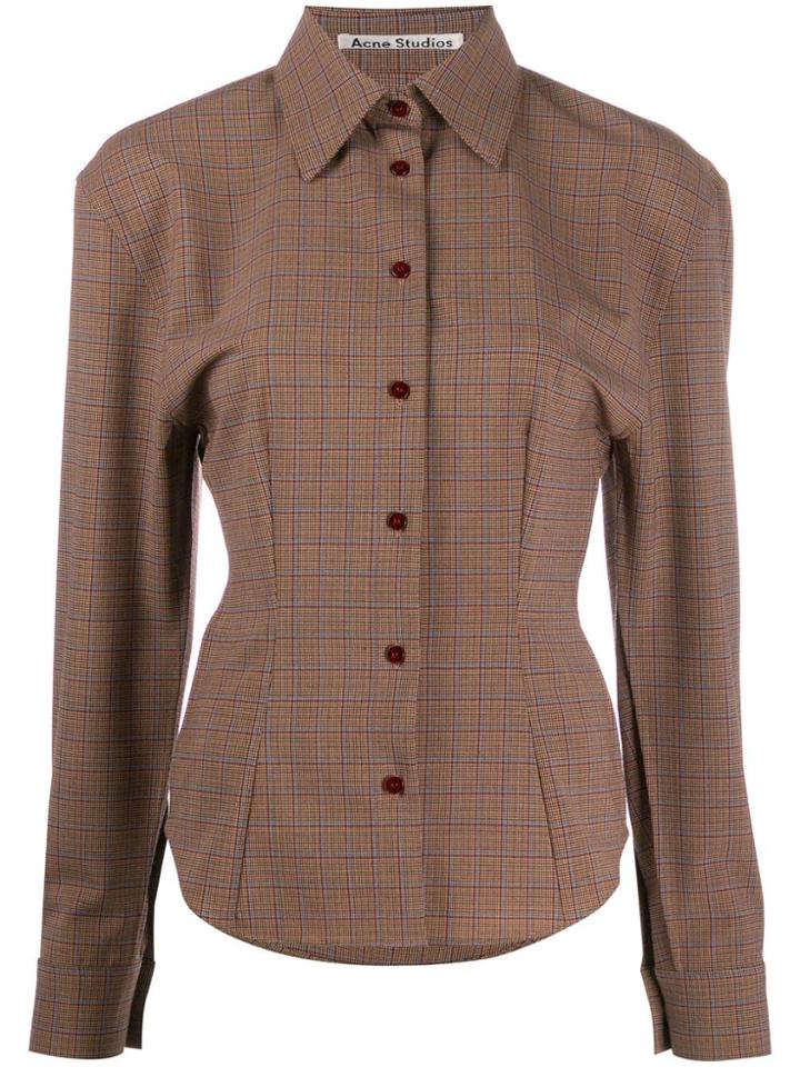 Acne Studios Houndstooth Structured Shirt - Brown