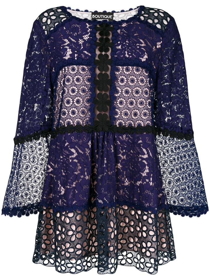 Boutique Moschino Broderie Anglaise Blouse - Pink & Purple