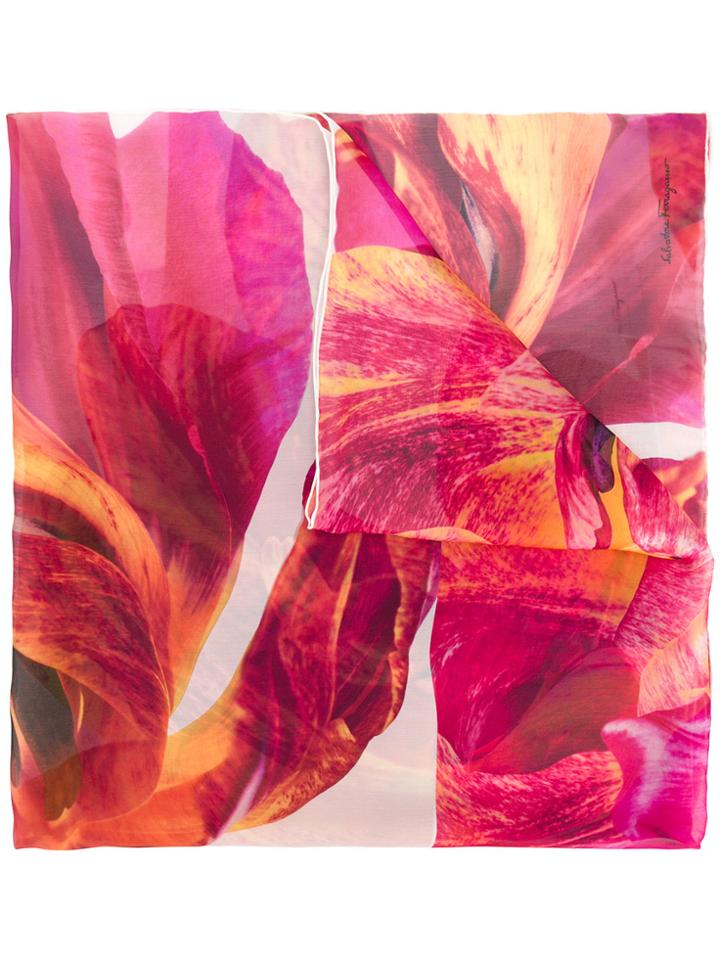 Salvatore Ferragamo Floral Print Scarf - Multicolour