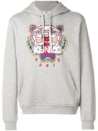 Kenzo Tiger Embroidered Hoodie - Grey