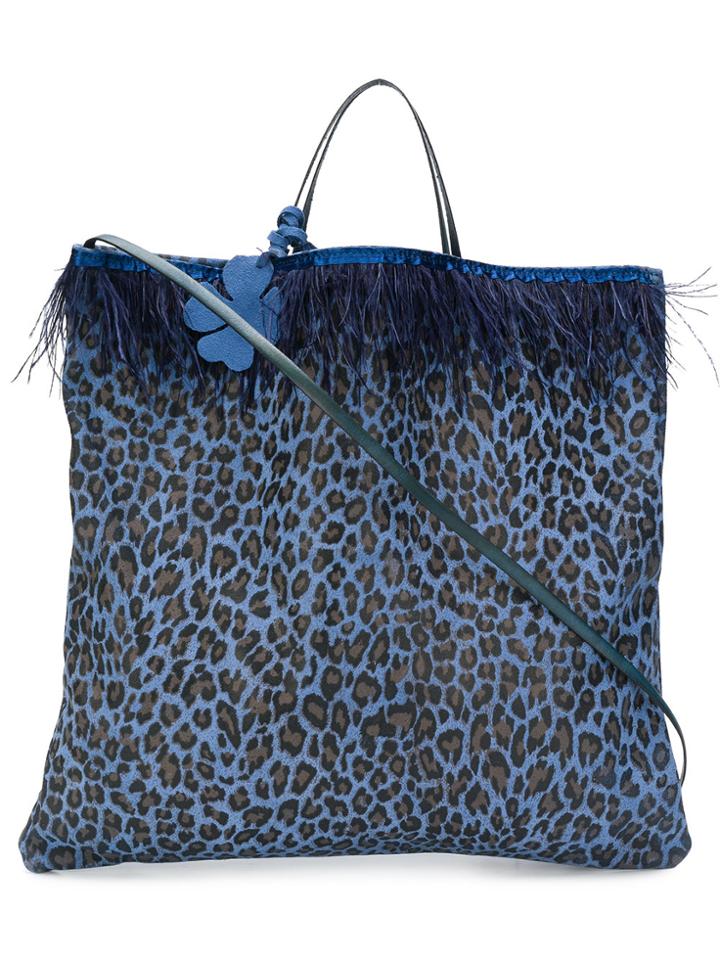 Danielapi Leopard Print Tote - Blue