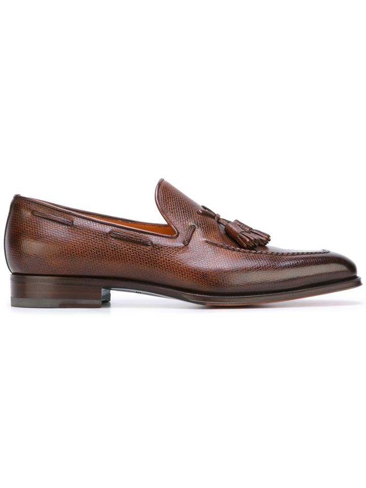 Santoni Tasseled Loafers - Brown