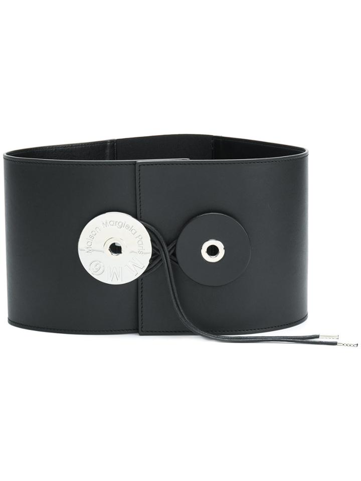 Mm6 Maison Margiela Logo Plaque Belt - Black