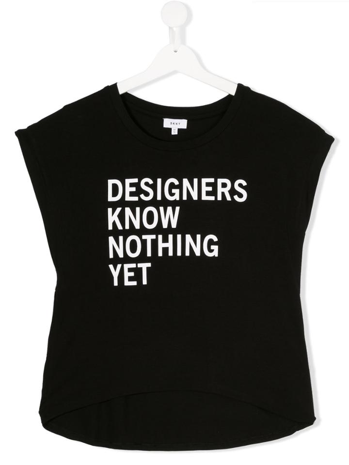 Dkny Kids Designer Know Nothing Yet Print T-shirt - Black