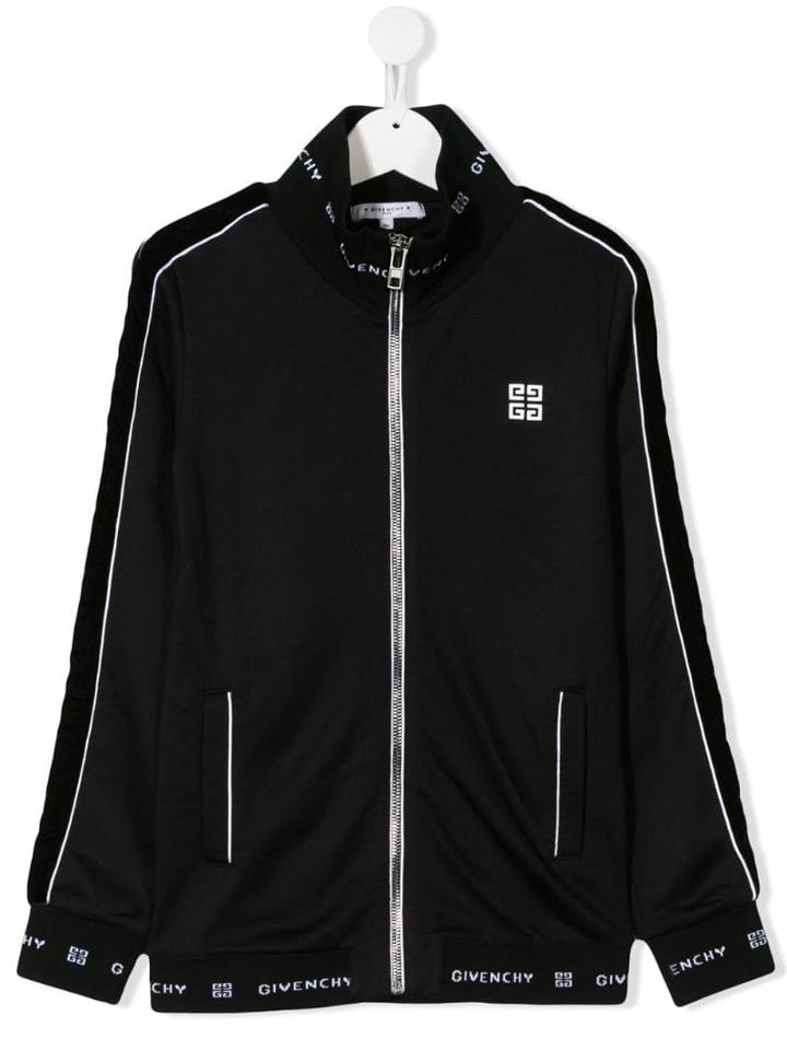 Givenchy Kids Teen Logo Print Bomber Jacket - Black