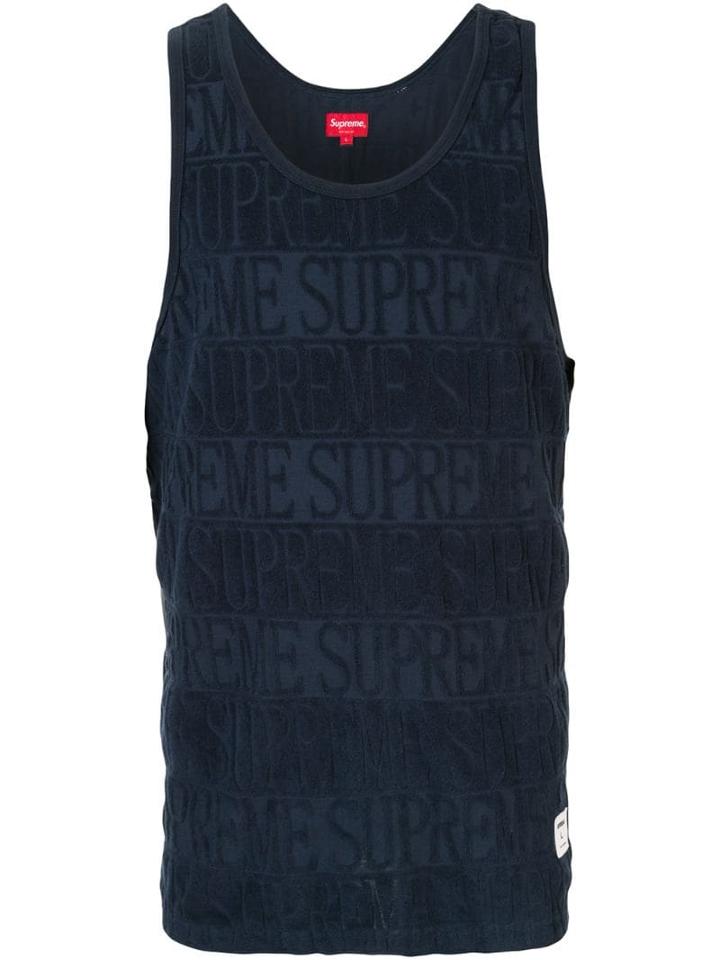 Supreme Striped Terry Tank Top - Blue