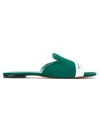 Blue Bird Shoes Panelled Suede Mules - Green