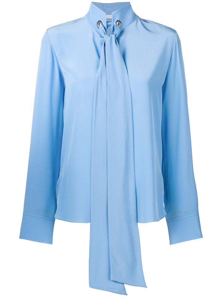 Chloé Riveted Pussy Bow Shirt - Blue