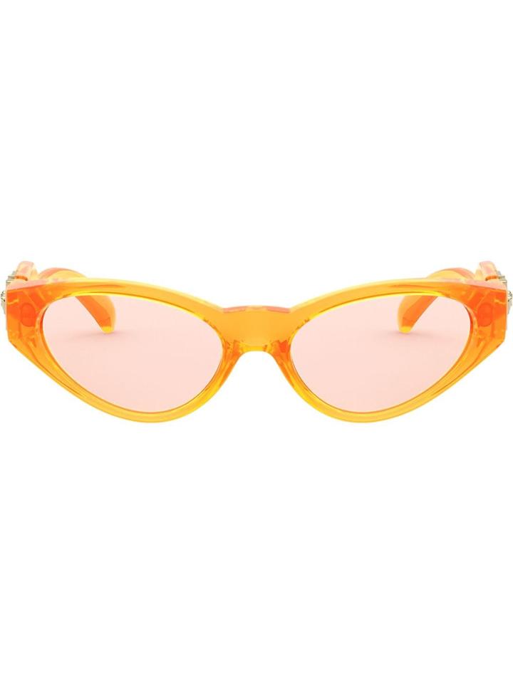 Versace Eyewear Oval Frame Glasses - Orange