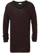 Laneus Striped Long Sleeved Sweatshirt - Black