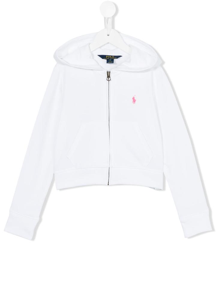 Ralph Lauren Kids - Zip Front Hoodie - Kids - Cotton/polyester/spandex/elastane - 7 Yrs, White
