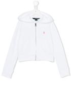 Ralph Lauren Kids - Zip Front Hoodie - Kids - Cotton/polyester/spandex/elastane - 7 Yrs, White