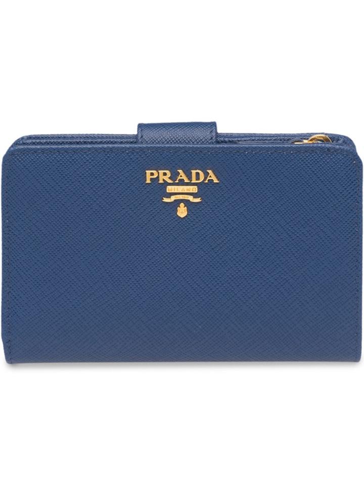 Prada Medium Saffiano Leather Wallet - Blue