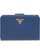Prada Medium Saffiano Leather Wallet - Blue