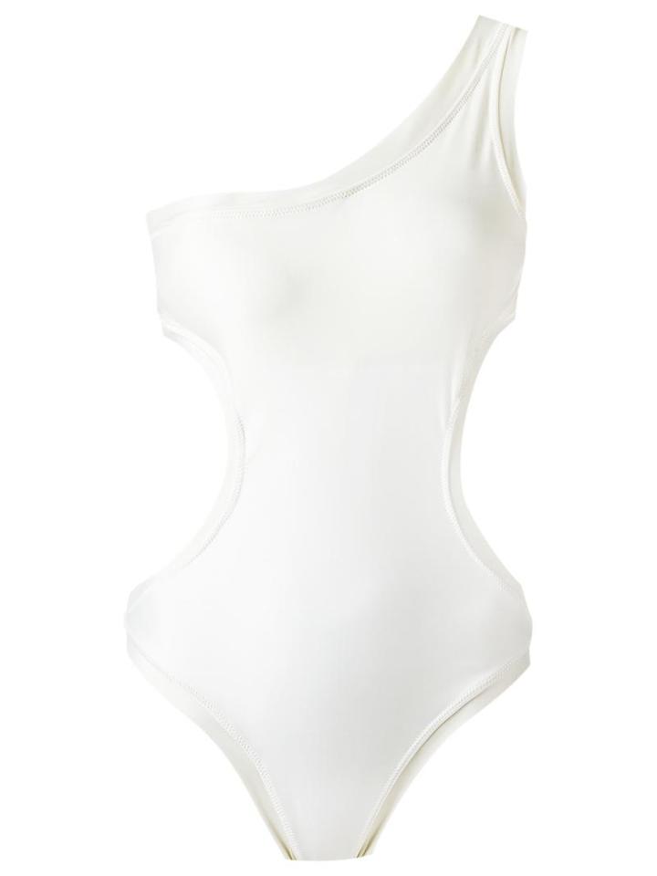 Martha Medeiros One Shoulder Swimsuit, Women's, Size: Medium, White, Polyamide/spandex/elastane