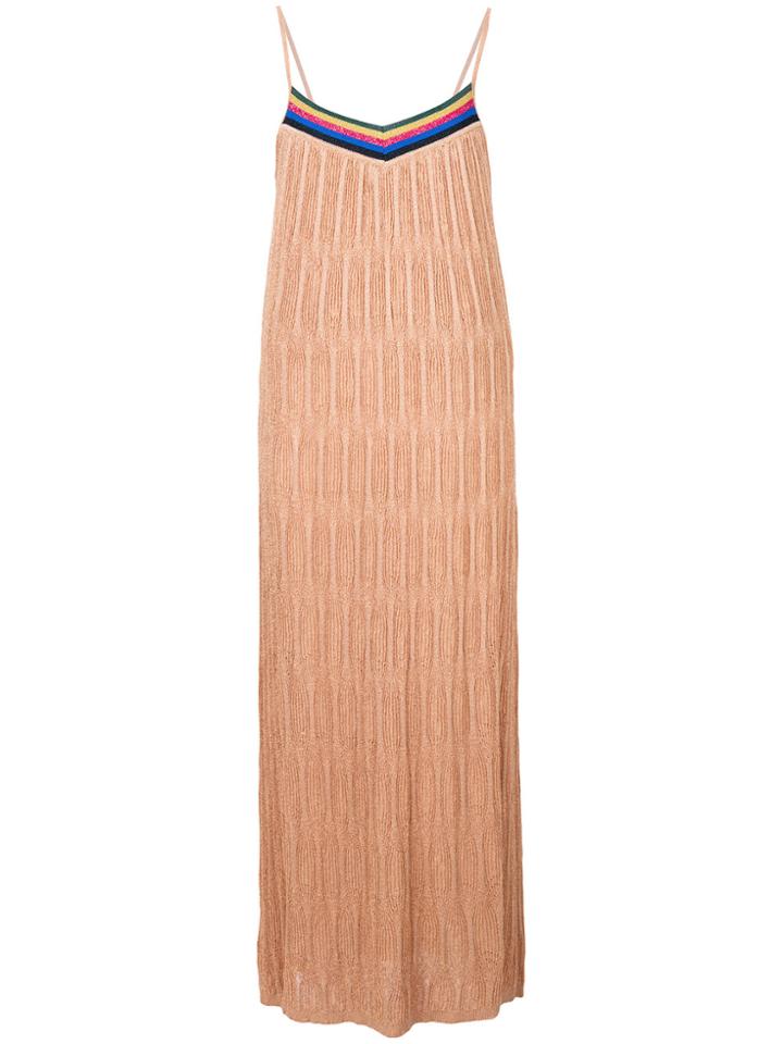 Roberto Collina Pleated V-neck Dress - Nude & Neutrals