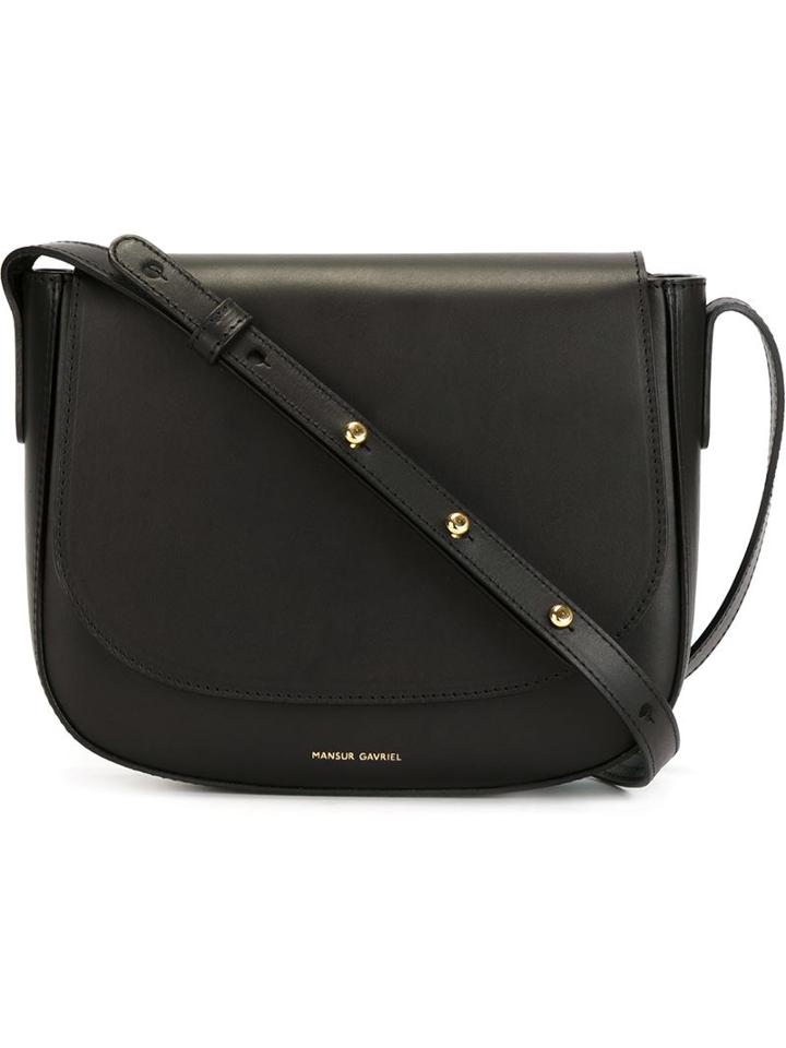 Mansur Gavriel Structured Crossbody Bag, Women's, Black, Leather/cotton