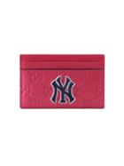 Gucci Card Case With Ny Yankees&trade; Patch - Pink