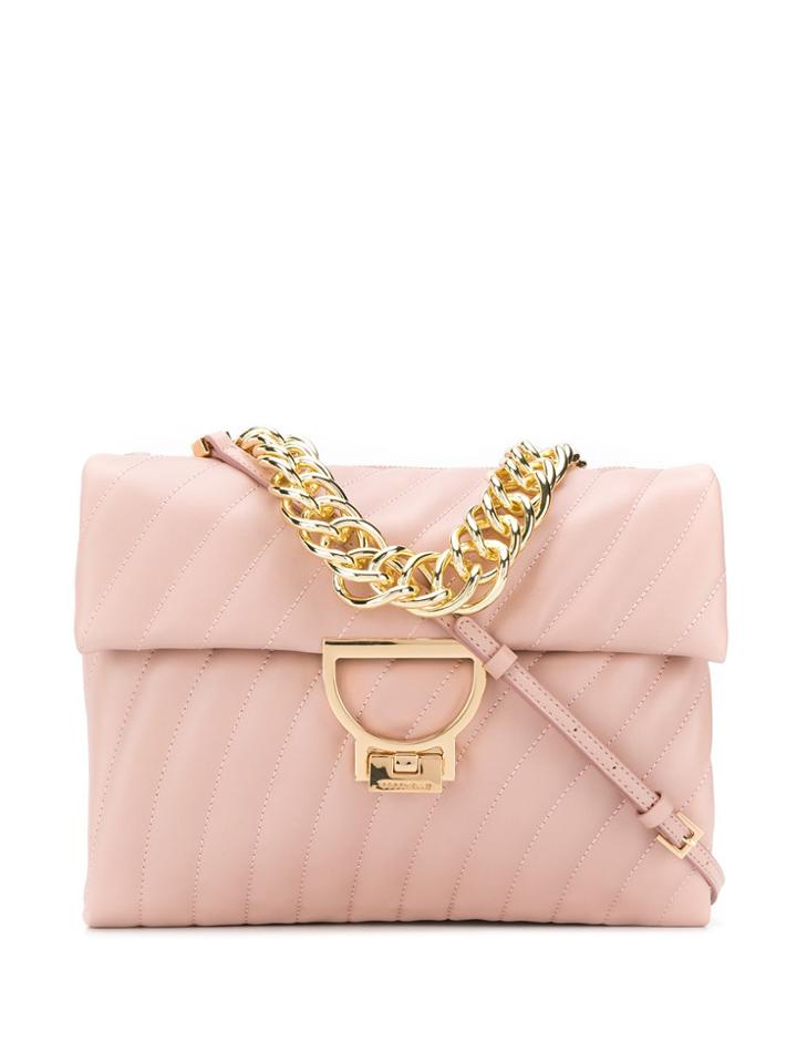 Coccinelle Quilted Flap Tote - Pink