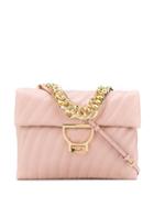 Coccinelle Quilted Flap Tote - Pink