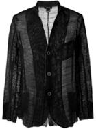 Avant Toi Frayed Edge Fine Knit Blazer