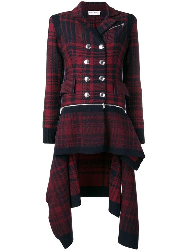 Sonia Rykiel Asymmetric Coat - Red
