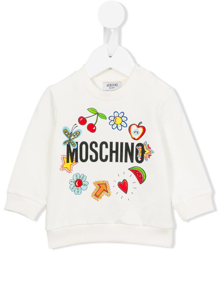 Moschino Kids - Flower Power Sweatshirt - Kids - Cotton/spandex/elastane - 9-12 Mth, Nude/neutrals