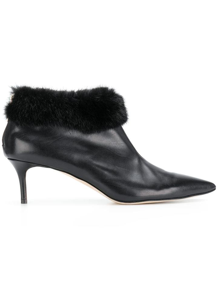 Christopher Kane Fur Trim Ankle Boot - Black