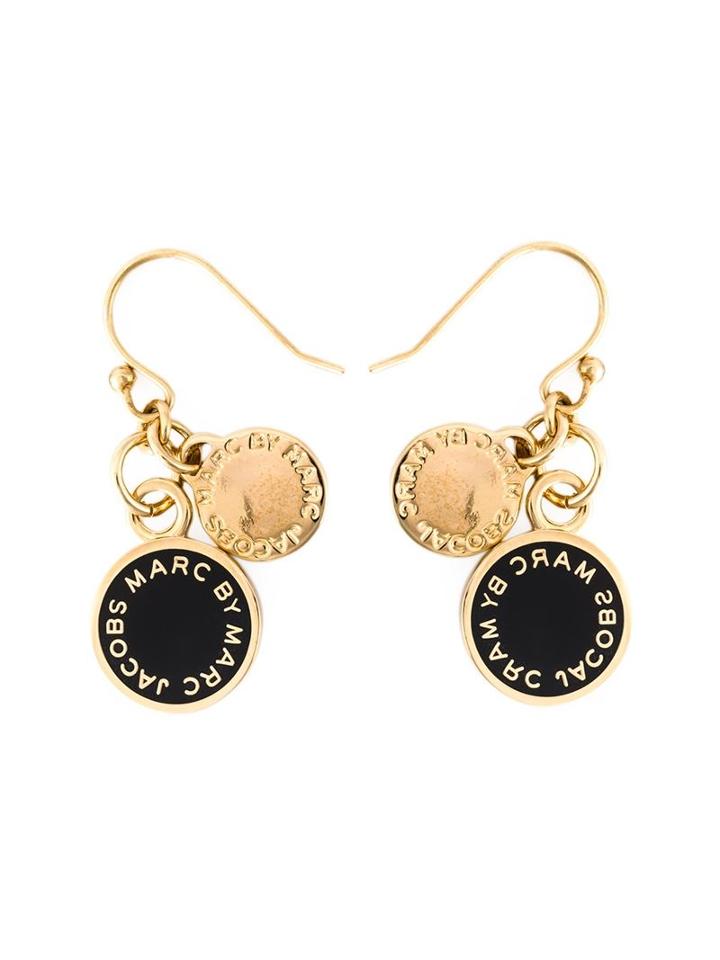 Marc By Marc Jacobs Logo Disk Earrings, Women's, Black