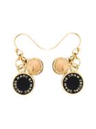 Marc By Marc Jacobs Logo Disk Earrings, Women's, Black