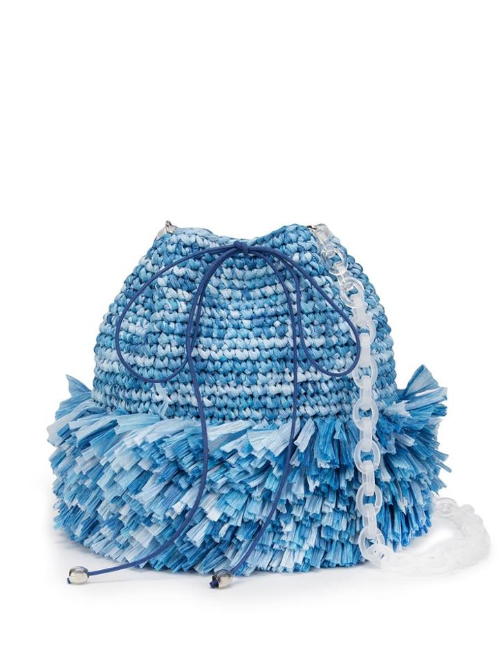 Carolina Santo Domingo Small Corallina Bucket Bag - Blue