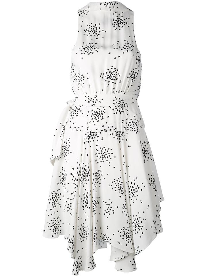 C/meo - Dot Print Plunge Dress - Women - Polyester/viscose - L, White, Polyester/viscose