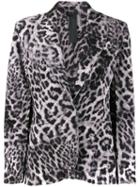 Norma Kamali Leopard Print Blazer - Grey