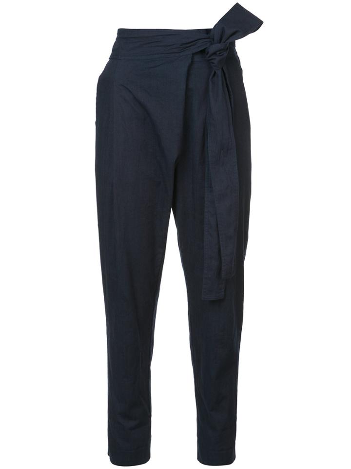 Apiece Apart Wrapped Waist Tapered Trousers - Blue