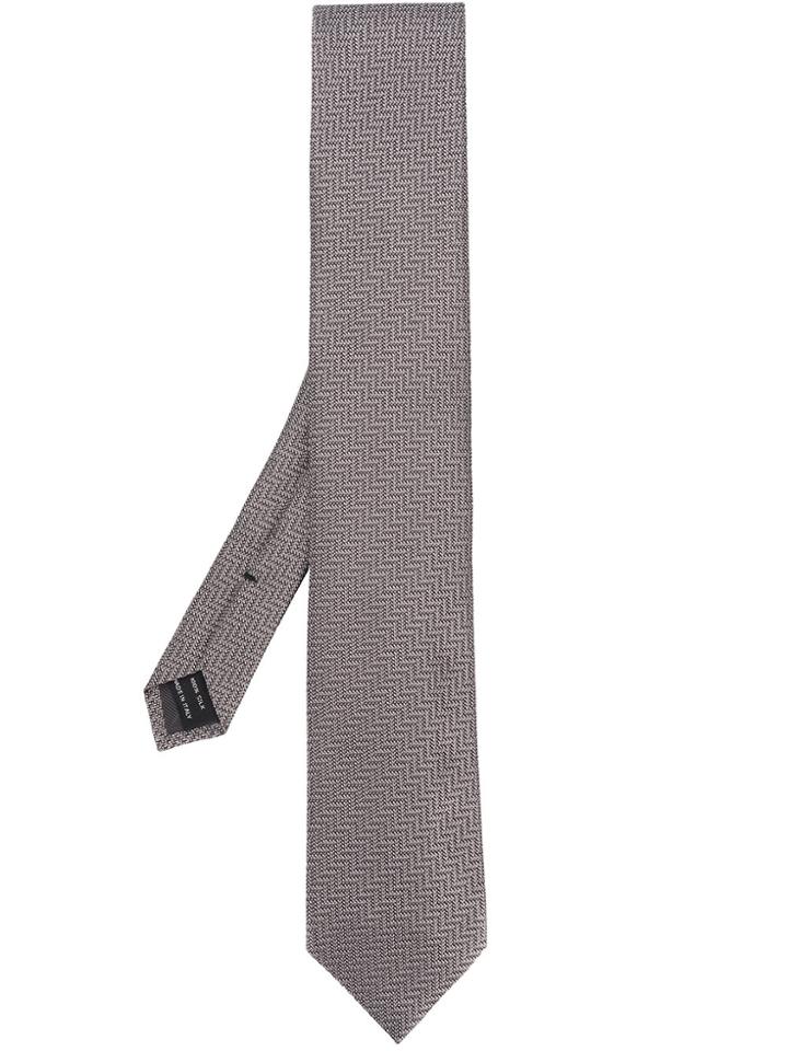 Tom Ford Zigzag Jacquard Tie - Grey
